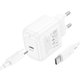 Мережевий зарядний пристрій Hoco CS53A, 25 Вт, Power Delivery (PD), білий, з кабелем USB тип-C до USB тип-C, 1 порт, #6942007631501 Прев'ю 5