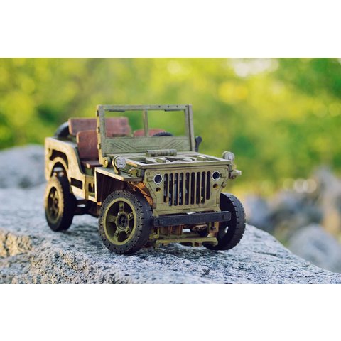 Wooden mechanical 3D Puzzle Wooden.City 4x4 Vehicle Preview 6