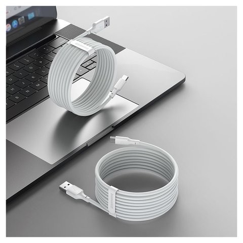 USB Cable Baseus Simple Wisdom Kit, (USB type-A, USB type C, 150 cm, 40 W, 5 A, white, 2 pcs) #TZCATZJ-02 Preview 1