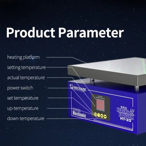 Preheating Platform Mechanic HT-20, (for motherboards repairing, 20*20cm, 50-350°С, 600W) Preview 3