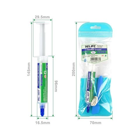 Pasta térmica RELIFE  RL-407 , de silicona, en jeringa, 20 ml, azul, 6 Вт/м*К Vista previa  1