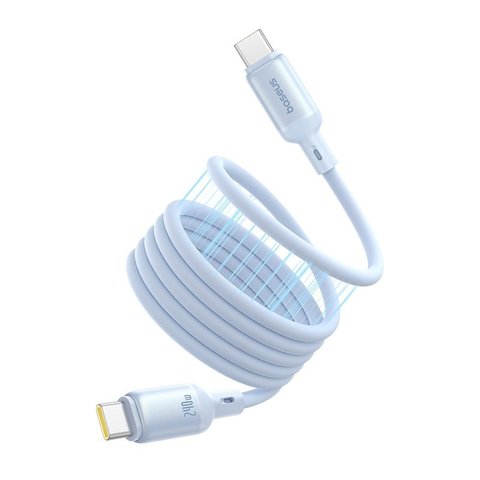Cable USB Baseus PicoGo, 2xUSB tipo-C, 100 cm, 240 W, azul claro, magnético, de silicona, #P10376800311-00 Vista previa  1