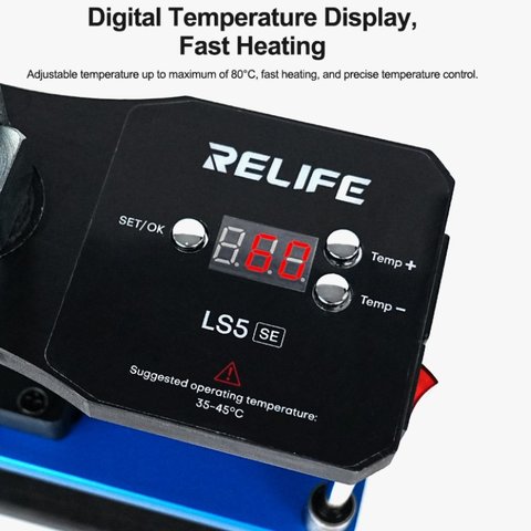 Soporte RELIFE LS5 SE, para desensamblar dispositivos móviles, con control de temperatura hasta 80 °C, con calefacción Vista previa  3