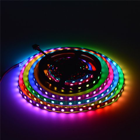 Светодиодная лента RGB SMD5050, WS2813 (черная, с управлением, IP20, 5 В, 60 диодов/м, 1 м) Превью 2