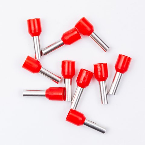 Наконечник VE6012, трубчастий, ізольований, червоний, 10 шт., 6 мм², 12 мм Прев'ю 1