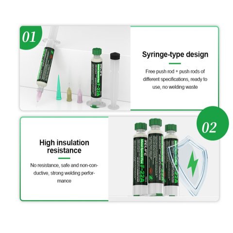 Флюс-паста RELIFE F-22A, для паяння нікелю, для паяння неіржавної сталі, для паяння міді і сталі, високоактивна, 10 мл Прев'ю 7