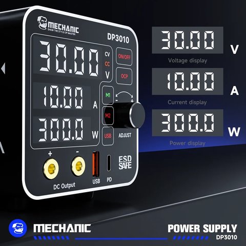 Лабораторный блок питания Mechanic DP3010, одноканальный, импульсный, до 30 В, до 10 А, светодиодные индикаторы Превью 3