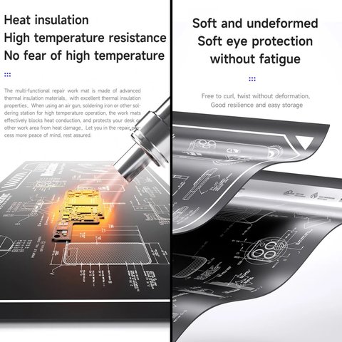 Коврик монтажный Mechanic V78, устойчив к пятнам, термостойкий, 600 мм, 350 мм Превью 1